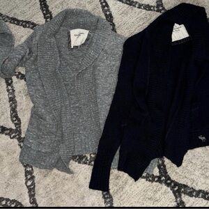 Abercrombie & Fitch Gray and Black Cardigans